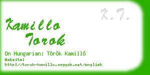 kamillo torok business card